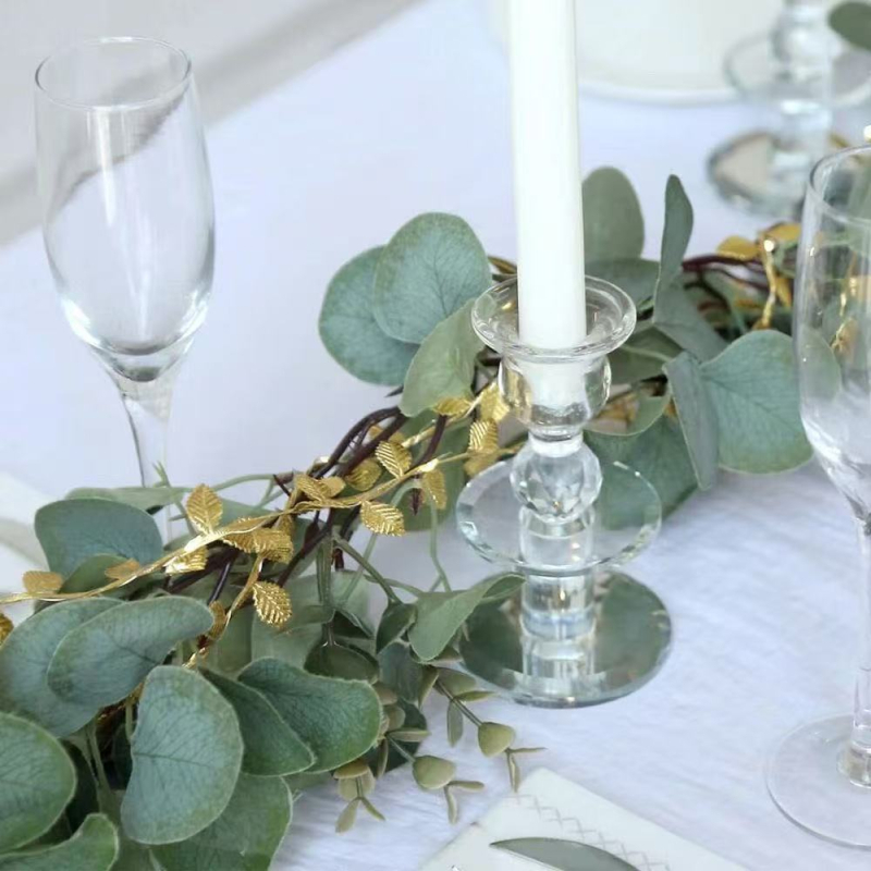 LED Kalėdinė dekoratyvinė šviesų vija su 20 LED, IP43, baterijų dėžutė, rankinis jungiklis, vidaus ir lauko naudojimui, aukso lapų ratano motyvas