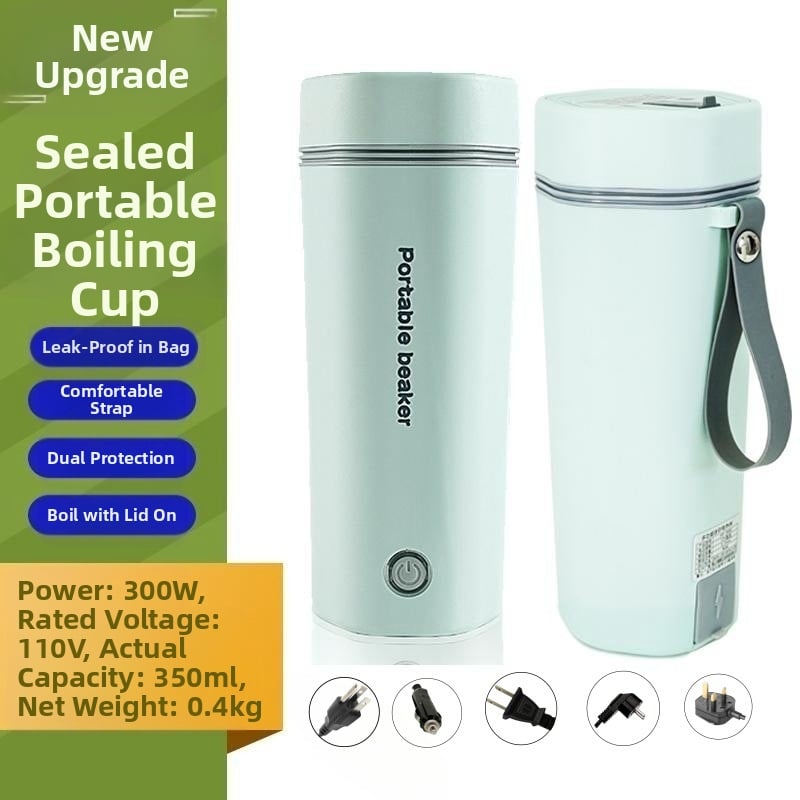 Ηλεκτρικό κύπελλο βραστήρα νερού, 350 ml χωρητικότητα, διπλή τάση 110V/220V, 300W, βάση θέρμανσης, εσωτερική επένδυση από ανοξείδωτο χάλυβα 304