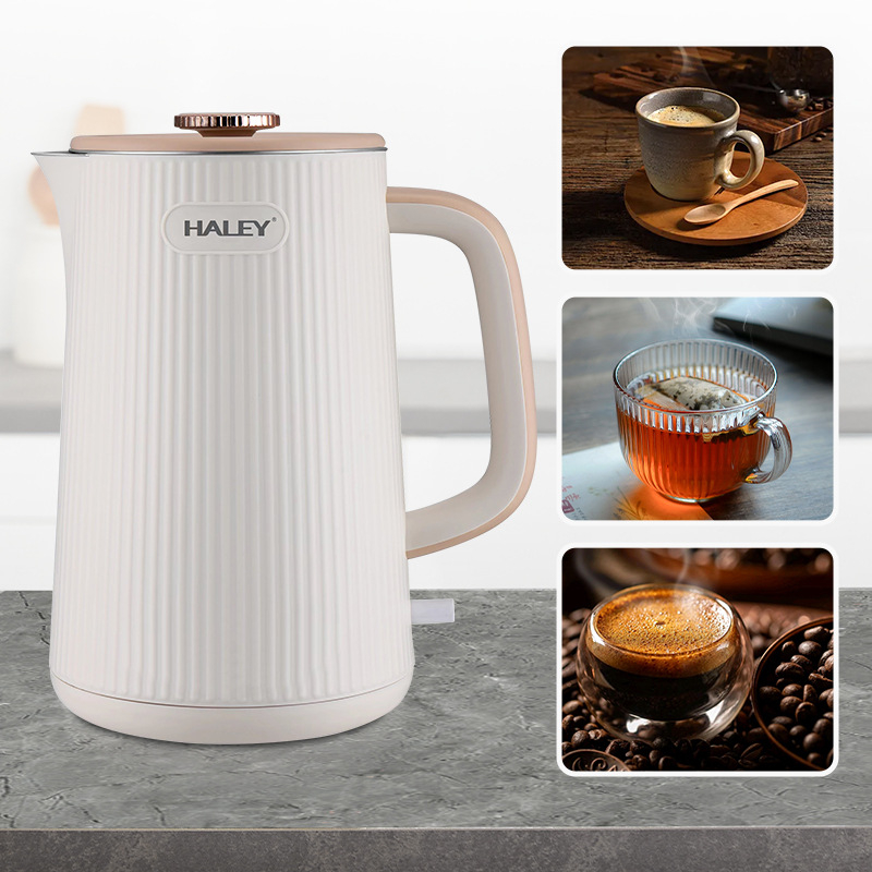 HALEY Ηλεκτρικός βραστήρας 2,2 L, 1500–2000 W, Ανοξείδωτος χάλυβας, Βράζει σε λιγότερο από 4 λεπτά, Βάση 360°