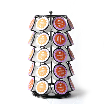 Nestlé kavos kapsulių laikiklis, pasukamas saugojimas, talpina 35 kapsules, plieninės vielos rėmas, nuimamas ir nereikalauja tvirtinimo