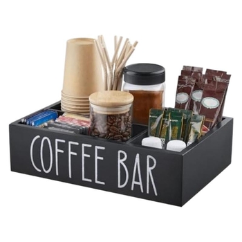 Ξύλινο επιτραπέζιο κουτί αποθήκευσης με διαχωριστικά για φακελάκια καφέ και τσαγιού, 18L χωρητικότητα, δυνατότητα εκτύπωσης λογότυπου