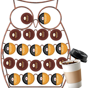 Xincheng Suport metalic în formă de bufniță pentru capsule de cafea și bile de lapte, detașabil, pentru birou sau acasă