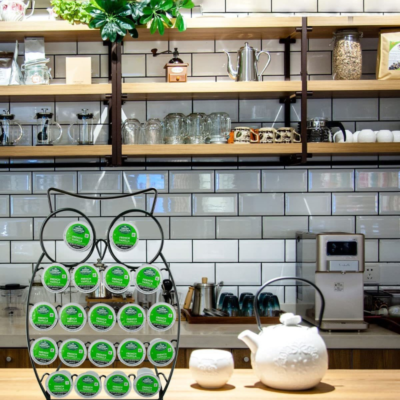 Xincheng Suport metalic în formă de bufniță pentru capsule de cafea și bile de lapte, detașabil, pentru birou sau acasă