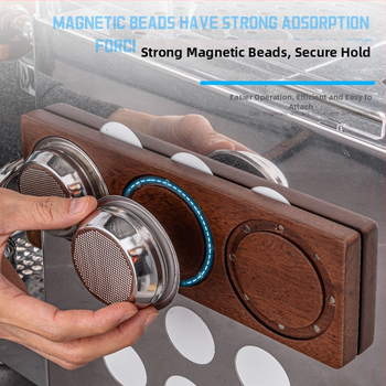 Medinis retro stiliaus magnetinis sieninis laikiklis kavos miltelių dubenėliams saugoti