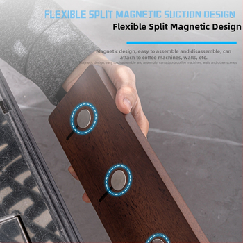 Medinis retro stiliaus magnetinis sieninis laikiklis kavos miltelių dubenėliams saugoti