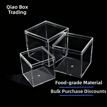 PS plastiko kvadratinė dėžutė su dangteliu staliniam akvariumui, talpa 850 ml, sienelių storis 2 mm, logotipo spauda