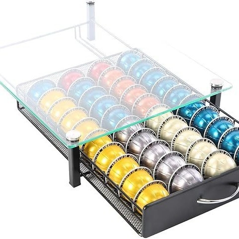 Kavos kapsulių laikiklis – plienas, modernus minimalistinis stilius, prekės ženklas YW, tinkamas barams ir kavinėms