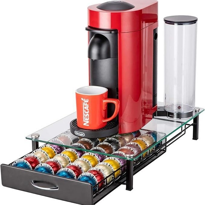 Kavos kapsulių laikiklis – plienas, modernus minimalistinis stilius, prekės ženklas YW, tinkamas barams ir kavinėms