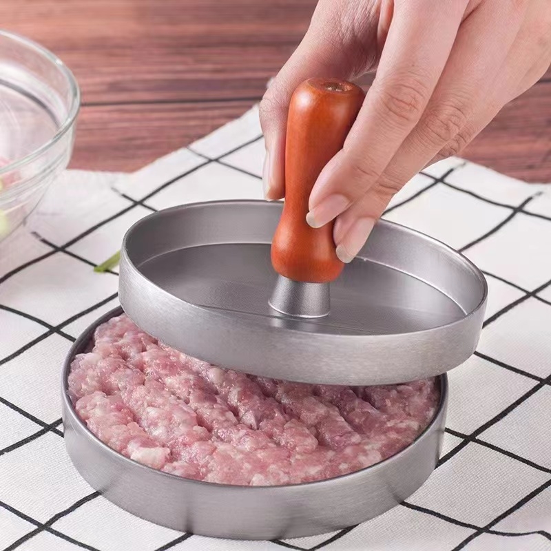 Chao Hui Ručna presa za burgere od aluminijske legure s mat završnim slojem, DIY kalup za kućnu upotrebu