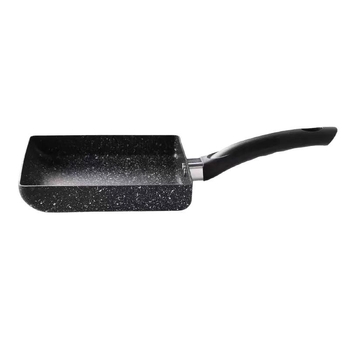 Kvadratinė nelipni aliumininė keptuvė Tamagoyaki, 3,5 cm gilumo, vieno dugno, skirta omletėms ir keptoms koldūnams