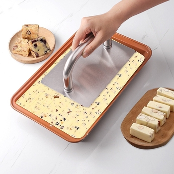 Ανοξείδωτο εργαλείο πίεσης για εξομάλυνση ζελέ τούρτας και νουγκάτ – κιτ κουζίνας, μοντέρνο μινιμαλιστικό στυλ, έκδοση 2023, λογότυπο τυπωμένο