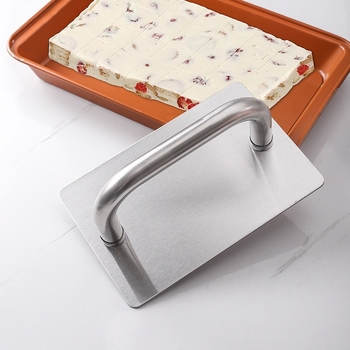 Ανοξείδωτο εργαλείο πίεσης για εξομάλυνση ζελέ τούρτας και νουγκάτ – κιτ κουζίνας, μοντέρνο μινιμαλιστικό στυλ, έκδοση 2023, λογότυπο τυπωμένο