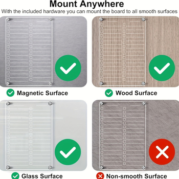 Ακρυλικός μαγνητικός σχεδιαστής για ψυγείο – σετ με διαφανή πίνακα για σβησίματος και λίστα καθηκόντων