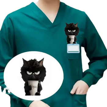 Акрилен медальон с карикатура – печат, материал: акрил, форма: карикатура, закопчалка: лесно издърпваща се