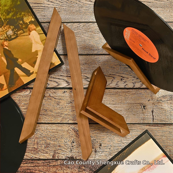 Дървен стенен държач за винилови плочи, изработен от масивно дърво, модерен минималистичен стил, персонализирана обработка, предназначен за възрастни