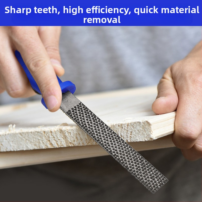 Комплект от три файла за дървообработване с ръкохватка — стоманени файлове: полукръгъл, плосък и кръгъл