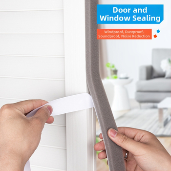 Λωρίδα στεγανοποίησης πόρτας και παραθύρου - αυτοκόλλητο σφουγγάρι για στεγανοποίηση από τον αέρα, ηχομόνωση και προστασία από κρούσεις για γυάλινες πόρτες