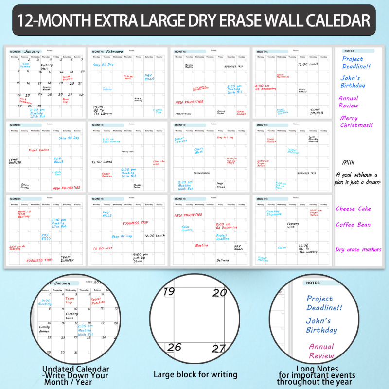 Be datos ištrinamas sulankstomas kalendorius su laminuotu paviršiumi, logotipo spauda