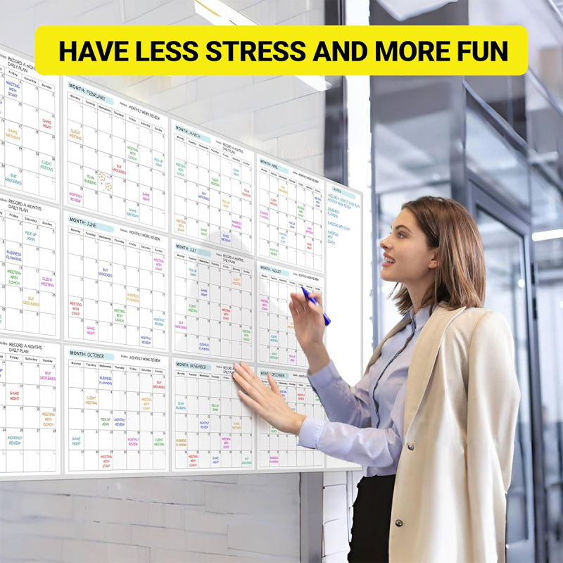 Be datos ištrinamas sulankstomas kalendorius su laminuotu paviršiumi, logotipo spauda