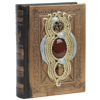 Σημειωματάριο με κρύσταλλο ένθετο και γεωμετρικό μοτίβο λίθων, φυσικός κρύσταλλος, διεργασία γλυπτικής, Arthur Jewelry