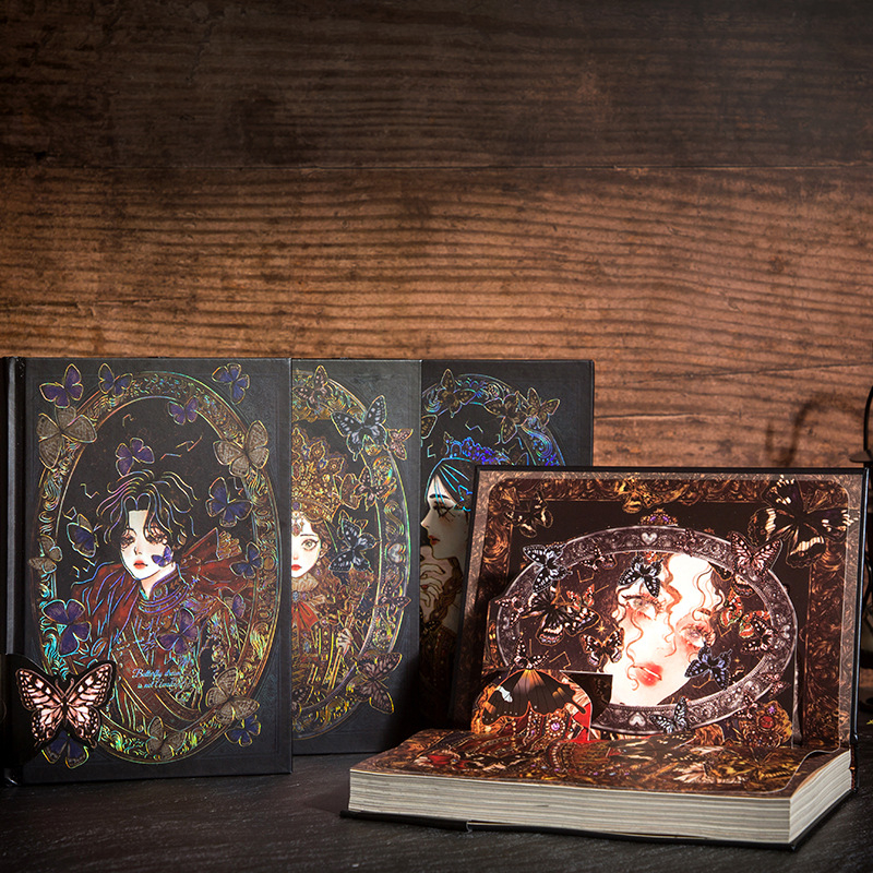 Notebook drótkötéses, papír borítóval, Daolin papírbelsővel, nosztalgikus retro stílus