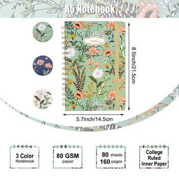 Σπειροδεμένο σημειωματάριο με λάστιχο, μοντέλο 01, 80 φύλλα, χαρτί 80 g