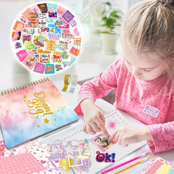 Dexiang DIY Ημερολόγιο με Χρυσή Σφράγιση – Σετ Scrapbook για Κορίτσια 4+ ετών