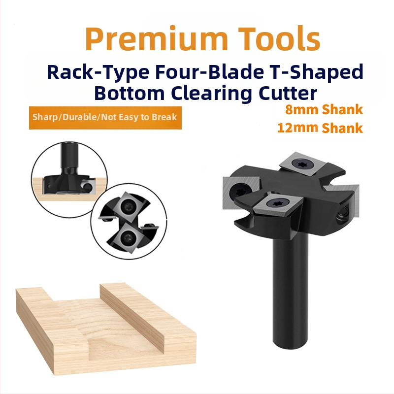 Τετραδάχτυλη φρέζα τύπου ράγα για καθαρισμό κάτω με αποσπώμενο τετράδοντο κανάλισμα για ξύλο, MDF και λαμαρινοειδή (κέντρο μηχανοκίνησης)