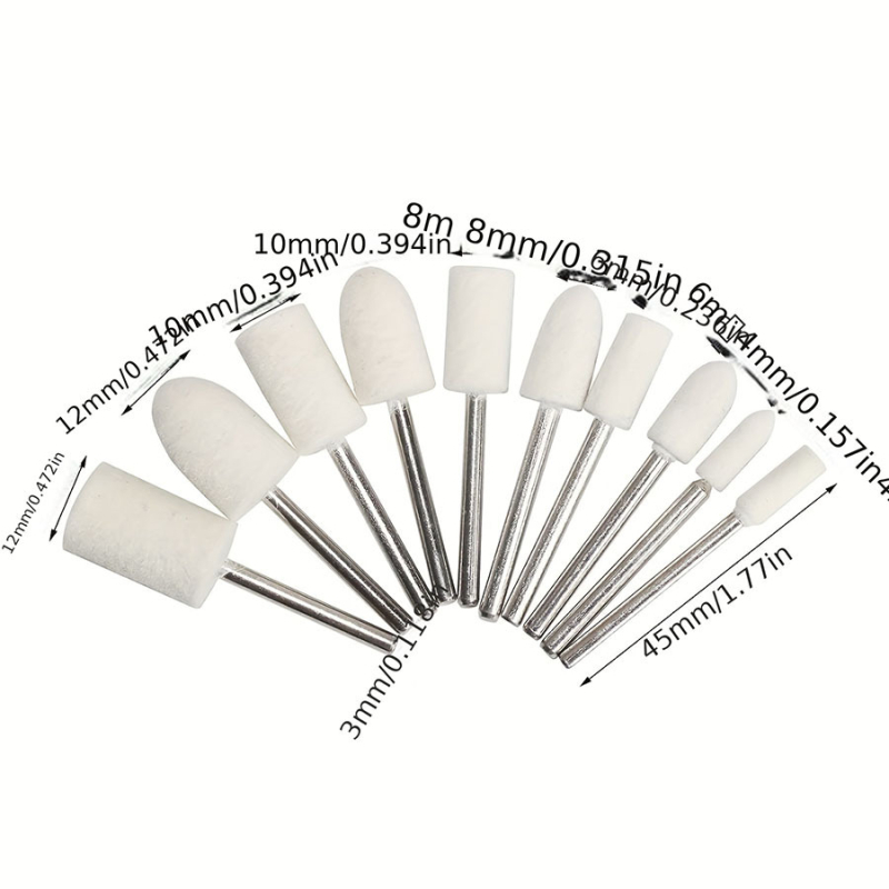 Poliruojančių ratukų rinkinys – vilnos abrazyvas, poliesterio pagrindas, 50 vnt., kietumas 60, Yi Baida