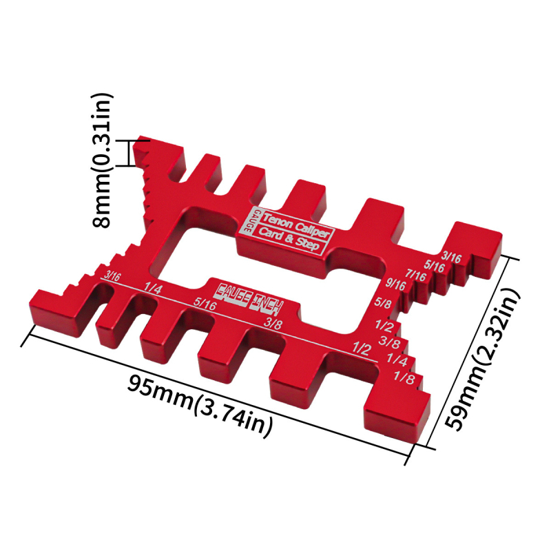 Faipari tenon mérőkalap – alumínium ötvözet, 1 darabos készlet, közepes szabvány, háztartási használat, széleskörű alkalmazhatóság