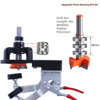 Αλουμινίου κράμα 35 mm εργαλείο διάνοιξης οπών για μεντεσέδες, με ρυθμιζόμενο απόσταση από την άκρη – εντοπιστής για μεντεσέδες σε ντουλάπες, σετ 8 τεμαχίων