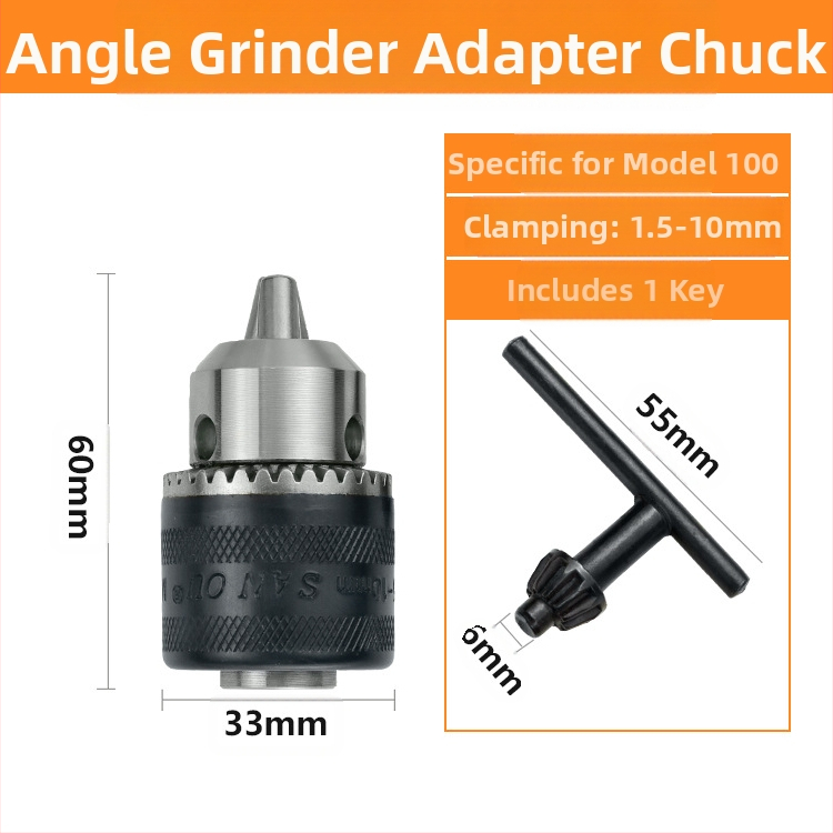 Κεφαλή μετατροπής για γωνιακό τροχό με τριών δαχτύλων κούμπωμα, από υψηλού άνθρακα χάλυβα