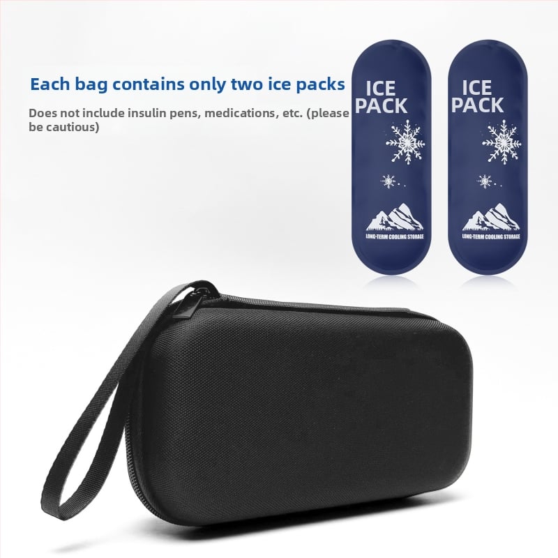 Inzulinio šaldymo dėžutė 2–8°C, nešiojama vandeniui atspari EVA insulino maišelis su 2 ledo paketais