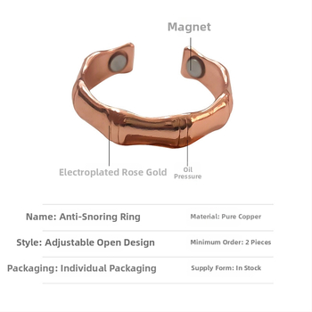 Μαγνητικό δαχτυλίδι για άνδρες και γυναίκες, ηλεκτροπλατιωμένο μέταλλο, ρυθμιζόμενο άνοιγμα