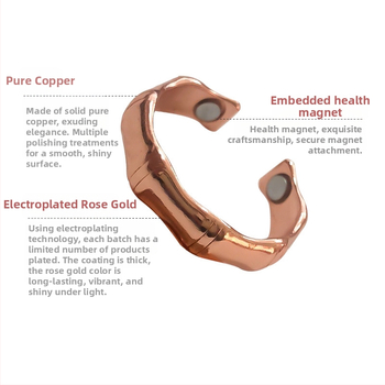 Μαγνητικό δαχτυλίδι για άνδρες και γυναίκες, ηλεκτροπλατιωμένο μέταλλο, ρυθμιζόμενο άνοιγμα