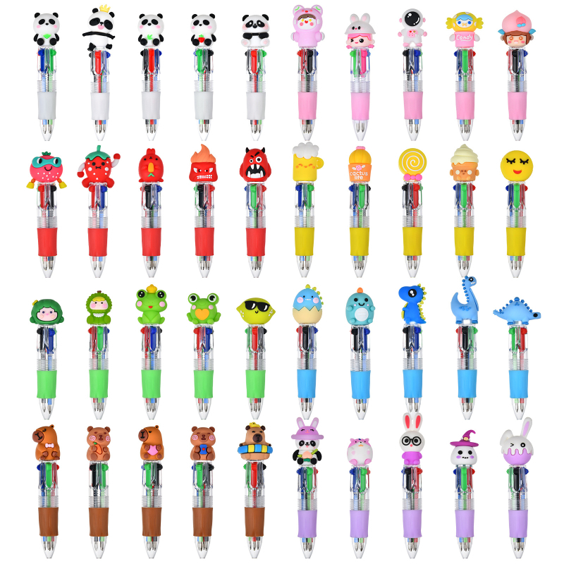 Jute stationery golyóstoll karikatúra fej dizájnnal, több tinta funkcióval, súly 12 g, több mint 100 stílus, nyomógomb típus