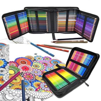 Комплект цветни моливи Brutfuner, 120 цвята, дървен корпус, модел B-120, в чанта за моливи