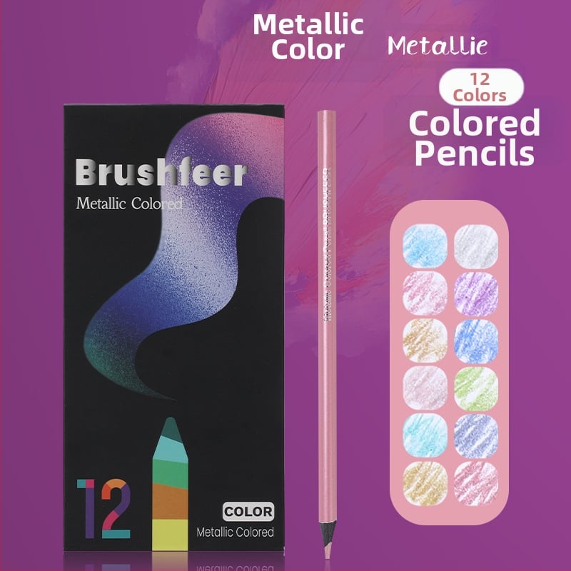 Brushfeer дървен комплект моливи със металически завършек, 75 г