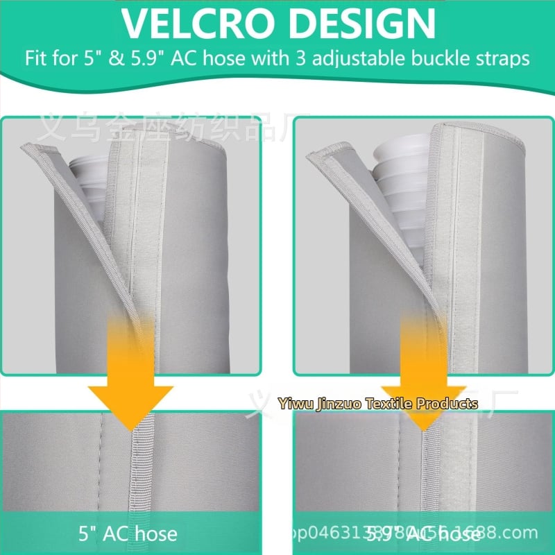 Защитен калъф за климатичен шланг с велкро, изолиран, прахоустойчив и термоизолиран, ветроустойчив калъф за изпускателна тръба
