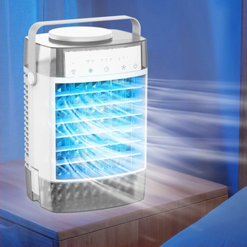 Επιτραπέζιος ανεμιστήρας με ψεκασμό υγρασίας και ψύξη με νερό, USB τροφοδοσία, κινητήρας χωρίς ψήκτρες, 5 φτερά