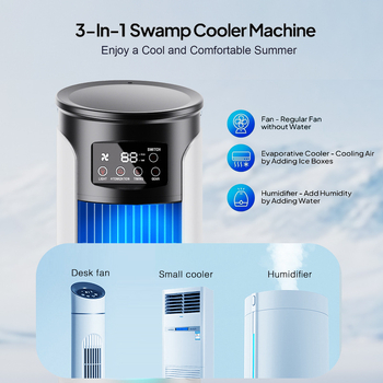 USB-τροφοδοτούμενος ψύκτης αέρα με 6 ταχύτητες, ψηφιακή οθόνη, χρονοδιακόπτης και δεξαμενή νερού κάτω από 1 L