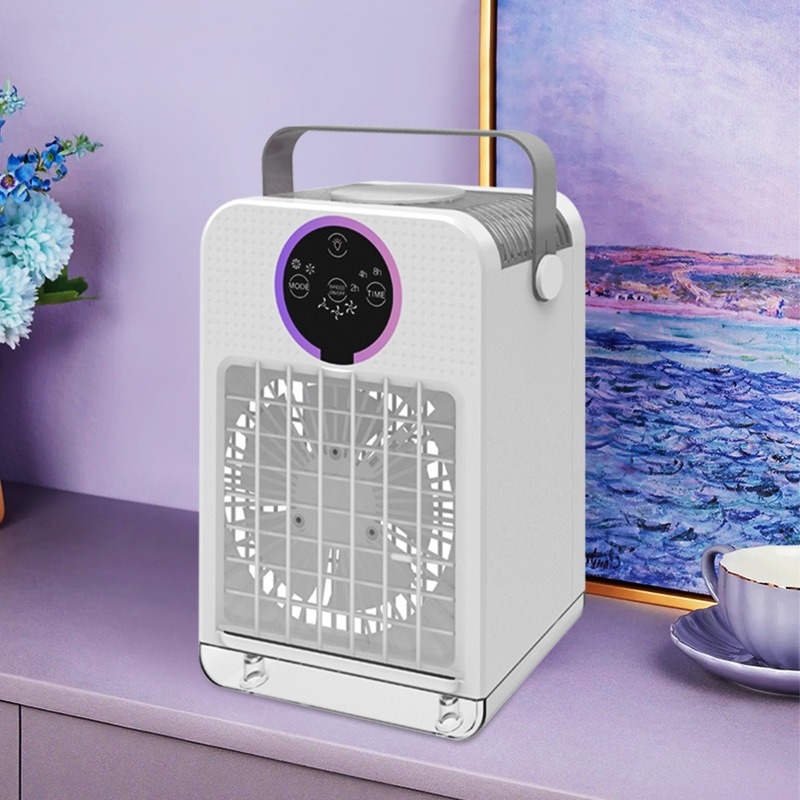 USB ventilator s raspršivanjem i vodnim hlađenjem, prijenosni stolni hladnjak, 700 ml spremnik, 3 brzine, dodirno upravljanje, bez baterije