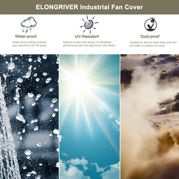 Βιομηχανικός αδιάβροχος κάλυμμα ανεμιστήρα – Oxford ύφασμα, νάιλον 90% (πολυαμίδη) με επένδυση PVC; κατάλληλο για ανεμιστήρες τοίχου, βάσης και εξωτερικούς.
