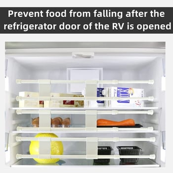 SPEEDPARK Μπάρα ψυγείου RV με ρυθμιζόμενη ένταση, κατασκευή από σίδηρο-πλαστικό, σταθερό ράφι επέκτασης, Εκτύπωση Λογοτύπου