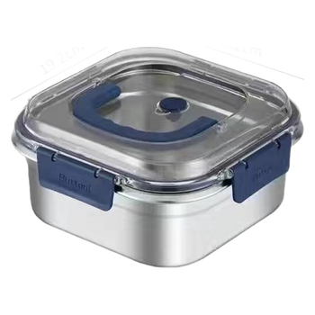 Nerūsējošā tērauda pusdienu kastīte, kvadrātiska, hermētisks vāks, 2,1–3 L ietilpība, mikroviļņu krāsnij saderīga