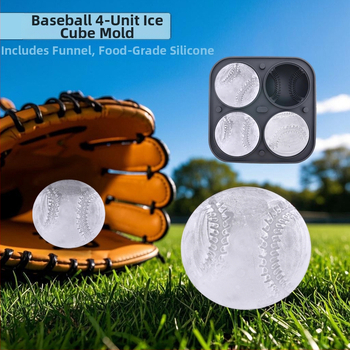 Silikona ledus kubiņu forma viskijam, beisbola forma, viegli atdalāma, pielāgota privātā zīmola etiketēm
