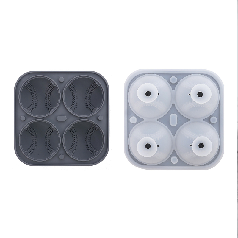 Silikona ledus kubiņu forma viskijam, beisbola forma, viegli atdalāma, pielāgota privātā zīmola etiketēm