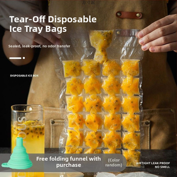 Vienkartinis automatiškai užsidarantis ledo indas su greitu šaldymu, atdalomi ledų maišeliai, 10 vnt., PE