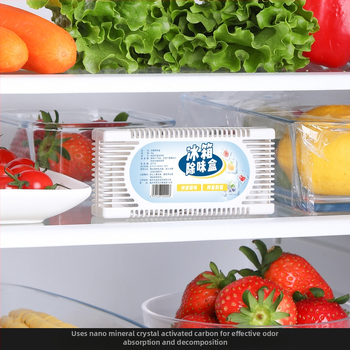 Šaldytuvo kvapų šalinimo dėžutė su aktyviuoju anglim - pašalina kvapus, grynas 40 g, pakuotė 500 vnt, Cai Run