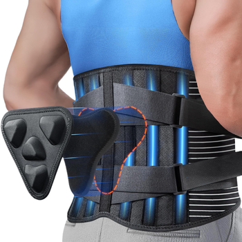 Juosmens apsauginė juosta su kvėpuojančia atrama ir plienine plokštele svorių kilnojimui; Pagrindinis medžiaga: SBR poliesterio pluoštas; Apsaugotos dalys: juosmuo; Plokštės fiksavimas: juosmens apsauga; Kategorija: juosmens apsauga